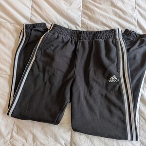 Boys Adidas 3 Stripe Black Joggers Size XL